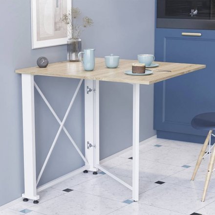 Стіл-книга трансформер Оріон 1 Ferrum-decor 750x810x730 Білий метал ДСП Дуб Сонома 16 мм (FRD-104607)