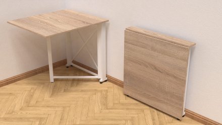 Стіл-книга трансформер Оріон 1 Ferrum-decor 750x810x730 Білий метал ДСП Дуб Сонома 16 мм (FRD-104607)