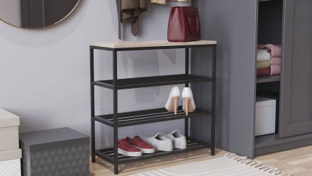 Полиця для взуття Слайм 3 Ferrum-decor 635x630x260 Чорний метал ДСП Дуб Сан-Маріно 16 мм (FRD-106837) Полиця для взуття Слайм 3 Ferrum-decor 635x630x260 Чорний метал ДСП Дуб Сан-Маріно 16 мм (FRD-106837)