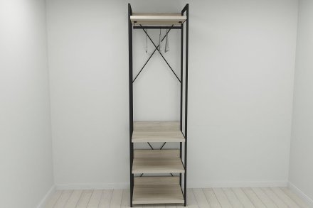 Шафа Гардероб Уні секція 3 серії Конект Ferrum-decor 220x60x50см Чорний метал ДСП Дуб Сонома 32 мм (FRD-104525) Шафа Гардероб Уні секція 3 серії Конект Ferrum-decor 220x60x50см Чорний метал ДСП Дуб Сонома 32 мм (FRD-104525)