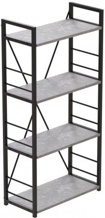 Етажерка 4/60 Ferrum-decor Серії Конект 120x60x28 чорний ДСП Бетон 16мм (FRD-105552)