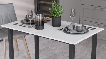 Стіл універсальний Knap Ferrum-decor 750x1200x600 Чорний метал ДСП Білий 16 мм (FRD-106346) Стіл універсальний Knap Ferrum-decor 750x1200x600 Чорний метал ДСП Білий 16 мм (FRD-106346)