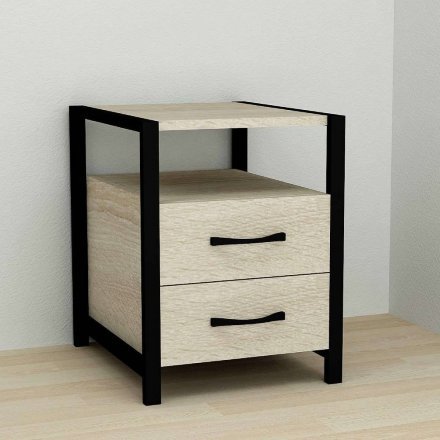 Тумба універсальна Ferrum-decor Вів'єн 2/2 50x41x40 чорний ДСП Дуб Сонома 16мм (FRD-104158)
