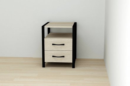 Тумба універсальна Ferrum-decor Вів'єн 2/2 50x41x40 чорний ДСП Дуб Сонома 16мм (FRD-104158)