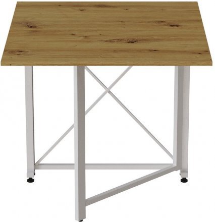Стіл-книга трансформер Оріон 1 Ferrum-decor 750x810x730 Білий метал ДСП Дуб Артизан 16 мм (FRD-104609)