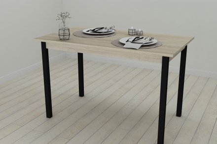 Стіл кухонний Ferrum-decor Маріо 75x120x70 Чорний ДСП Сонома 16мм (FRD-106330)