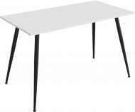 Кухонний стіл Марсель 40 Ferrum-decor 75x120x60 Чорний метал ДСП Білий 16 мм (FRD-106759)