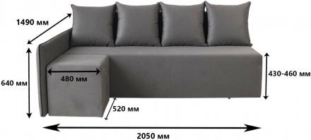 Кутовий диван ортопедичний iSmart MORRO Maxi єврокнижка 205x149 см (матрац Silver) темно-коричневий Laura 8 (ISM-051365)