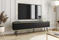 Тумба під телевізор Perfect Home Оро / Oro 3-дверна з чорними ніжками RTV175 Чорний (PFH-091339)