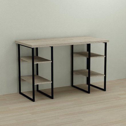 Письмовий стіл Ferrum-decor Карен 76x120x60 чорний ДСП Дуб Сонома 32мм (FRD-102046)