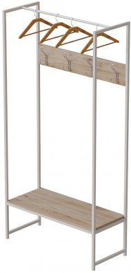 Вішалка модульна підлогова Ferrum-decor Треліс 13 180x90x38 білий ДСП Дуб Сан-Марино 16мм (FRD-104332)