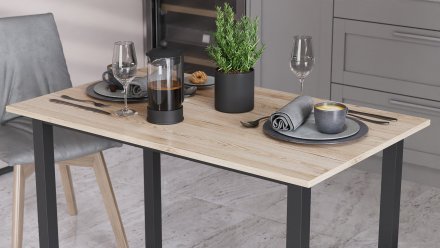 Стіл універсальний Knap Ferrum-decor 750x1200x600 Чорний метал ДСП Дуб Сан-Марино 16 мм (FRD-106347) Стіл універсальний Knap Ferrum-decor 750x1200x600 Чорний метал ДСП Дуб Сан-Марино 16 мм (FRD-106347)