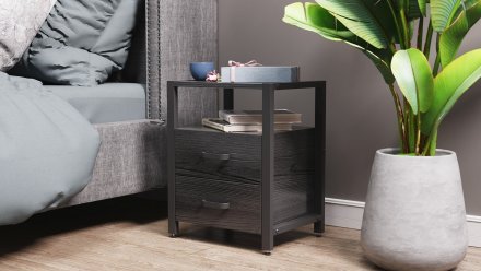 Тумба універсальна Ferrum-decor Вів'єн 2/2 50x41x40 чорний ДСП Сосна Кембра 16мм (FRD-104160) Тумба універсальна Ferrum-decor Вів'єн 2/2 50x41x40 чорний ДСП Сосна Кембра 16мм (FRD-104160)