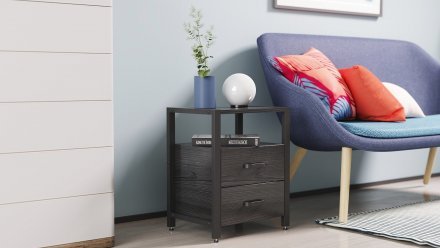 Тумба універсальна Ferrum-decor Вів'єн 2/2 50x41x40 чорний ДСП Сосна Кембра 16мм (FRD-104160) Тумба універсальна Ferrum-decor Вів'єн 2/2 50x41x40 чорний ДСП Сосна Кембра 16мм (FRD-104160)
