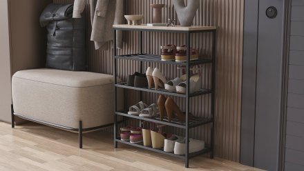 Полиця для взуття Слайм 4 Ferrum-decor 820x630x260 Чорний метал ДСП Дуб Сан-Маріно 16 мм (FRD-106839) Полиця для взуття Слайм 4 Ferrum-decor 820x630x260 Чорний метал ДСП Дуб Сан-Маріно 16 мм (FRD-106839)