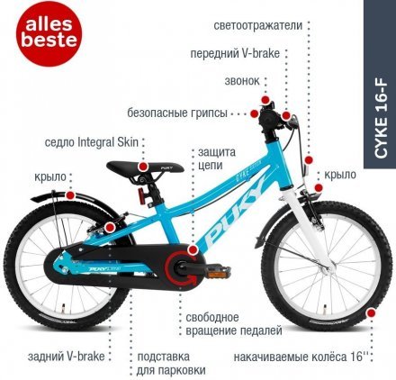 Двоколісний велосипед Cyke 16-1 Alu F 4410 freshblue