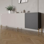Комод на золотих металевих ніжках LION Грей 204x38x76,5 см Кашемір/Асфальт (LION-042674)