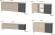 Комплект модульний для вітальні LION Грей 4 елементи з золотими металевими ніжками Дуб сонома/Асфальт (LION-042911)