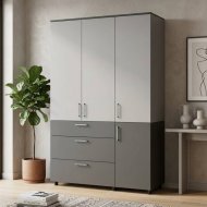 Шафа для одягу Doros Торн Антрацит/Сірий 3 ДСП/3Ш (полиці) 135х51.6х200 (DRS-012036)