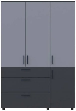 Шафа для одягу Doros Торн Антрацит/Сірий 3 ДСП/3Ш (полиці) 135х51.6х200 (DRS-012036)