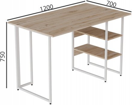 Комп'ютерний стіл Ferrum-decor Кевін 75x120x70 білий ДСП Дуб Сан-Марино 32мм (FRD-101285)
