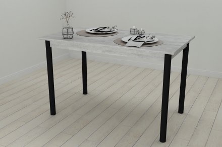 Стіл кухонний Ferrum-decor Беніта 75x120x60 Чорний ДСП Бетон 16мм (FRD-105566)