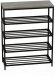 Полиця для взуття Слайм 4 Ferrum-decor 820x630x260 Чорний метал ДСП Бетон 16 мм (FRD-106840)