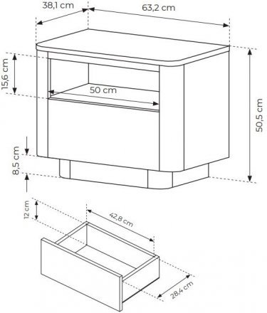 Тумба приліжкова Perfect Home Торро / Torro 1S/63 з 1 шухлядою Дуб кремона/чорний (PFH-091419) Тумба приліжкова Perfect Home Торро / Torro 1S/63 з 1 шухлядою Дуб кремона/чорний (PFH-091419)