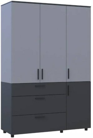Шафа для одягу Doros Торн Антрацит/Сірий 3 ДСП/3Ш (штанга) 135х51.6х200 (DRS-012037)