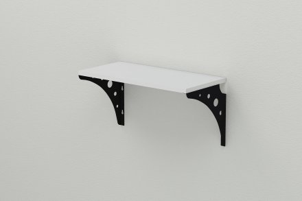 Полиця настінна Ferrum-decor Ханді 2 240x600x240 метал Чорний ДСП Біле 16 мм (FRD-102575)