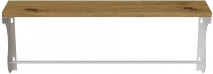 Полиця настінна Ferrum-decor Юзібі 270x700x150 метал Білий ДСП Дуб Артізан 16 мм (FRD-102707)