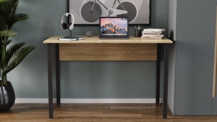 Письмовий стіл Ferrum-decor Курт 75x140x70 чорний ДСП Дуб Сонома 16мм (FRD-103943)