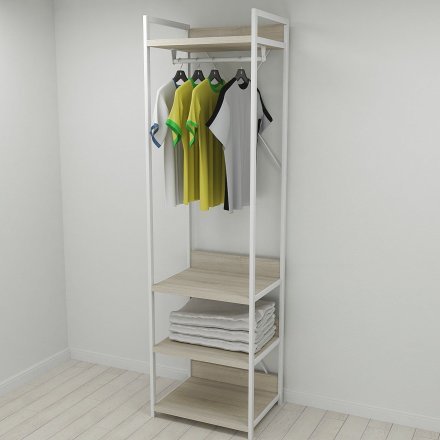 Шафа Гардероб Уні секція 3 серії Конект Ferrum-decor 220x60x50см Білий метал ДСП Дуб Сонома 32 мм (FRD-104533) Шафа Гардероб Уні секція 3 серії Конект Ferrum-decor 220x60x50см Білий метал ДСП Дуб Сонома 32 мм (FRD-104533)