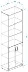 Шафа Анжело Ferrum-decor на 5 полиць з 2 дверима 1900x600x380 ДСП Бетон 16 мм (FRD-105000)