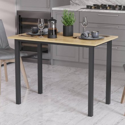 Стіл універсальний Knap Ferrum-decor 750x1200x600 Чорний метал ДСП Дуб Артизан 16 мм (FRD-106351) Стіл універсальний Knap Ferrum-decor 750x1200x600 Чорний метал ДСП Дуб Артизан 16 мм (FRD-106351)