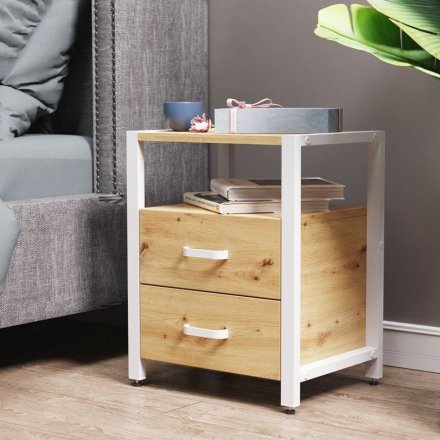 Тумба універсальна Ferrum-decor Вів'єн 2/2 50x41x40 білий ДСП Дуб Сан-Марино 16мм (FRD-104162) Тумба універсальна Ferrum-decor Вів'єн 2/2 50x41x40 білий ДСП Дуб Сан-Марино 16мм (FRD-104162)