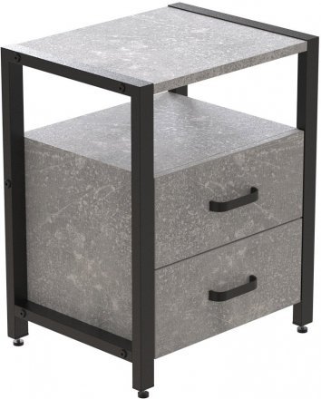Тумба універсальна Ferrum-decor Вів'єн 2/2 50x41x40 чорний ДСП Дуб Бетон 16мм (FRD-106841)