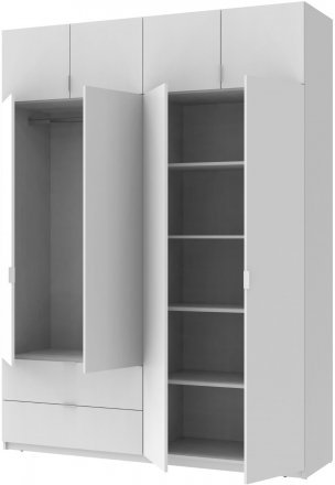 Шафа розпашна с антресолью Doros Лукас 180х50х240 см Білий (DRS-011191)