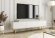 Тумба під телевізор Perfect Home Оро / Oro 3-дверна з золотими ніжками RTV175 MDF Білий (PFH-091341)