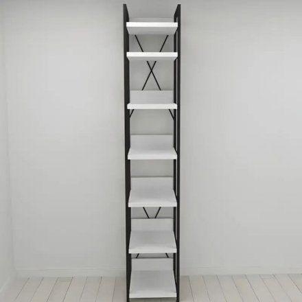 Шафа Гардероб Уні секція 4 серії Конект Ferrum-decor 220x40x50см Чорний метал ДСП Білий 32 мм (FRD-104547)