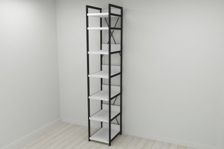 Шафа Гардероб Уні секція 4 серії Конект Ferrum-decor 220x40x50см Чорний метал ДСП Білий 32 мм (FRD-104547)