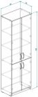 Шафа Анжело Ferrum-decor на 5 полиць з 4 дверима 1900x600x380 ДСП Біле 16 мм (FRD-105001)