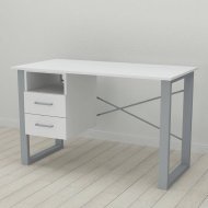 Письмовий стіл із ящиками Ferrum-decor Оскар 750x1200x600 метал Сірий ДСП Біле 16 мм (FRD-103227)
