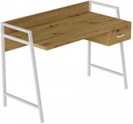 Письмовий стіл Ferrum-decor Комфорт 750x1200x600 Білий метал ДСП Дуб Артизан 32 мм (FRD-103462)