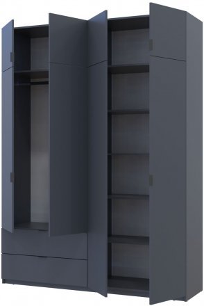 Шафа розпашна с антресолью Doros Лукас 180х50х240 см Графіт (DRS-011192)