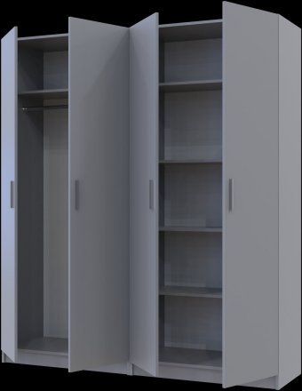 Комплект Doros Промо з полицями Сірий 2+2 ДСП 180х48х204 DRS-011627 (80737771)