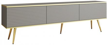 Тумба під телевізор Perfect Home Оро / Oro 3-дверна з золотими ніжками RTV175 MDF Сірий (PFH-091342) Тумба під телевізор Perfect Home Оро / Oro 3-дверна з золотими ніжками RTV175 MDF Сірий (PFH-091342)