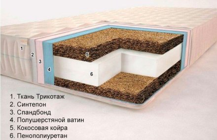 Матрац безпружинний Комфорт H24 К6 160х190х24 см