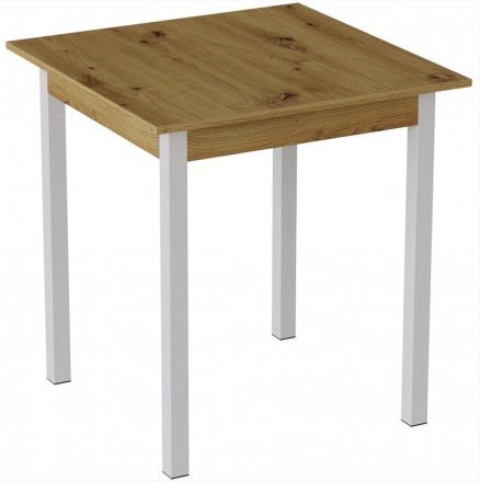 Стіл кухонний Ferrum-decor Дієго 75x80x80 Білий ДСП Дуб Артизан 16мм (FRD-105711)