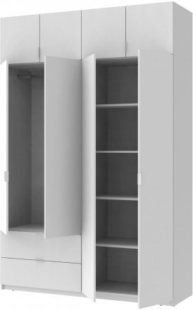 Шафа розпашна с антресолью Doros Лукас 160х50х240 см Білий (DRS-011193)